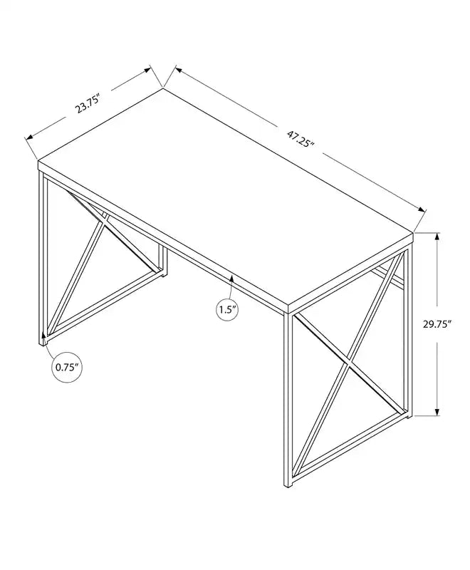 Bureau de 47,25 po style bois recyclé