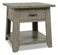 Colson 24 Rustic End Table with Storage and Shelf
