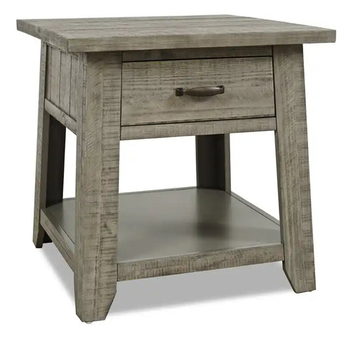 Colson 24 Rustic End Table with Storage and Shelf