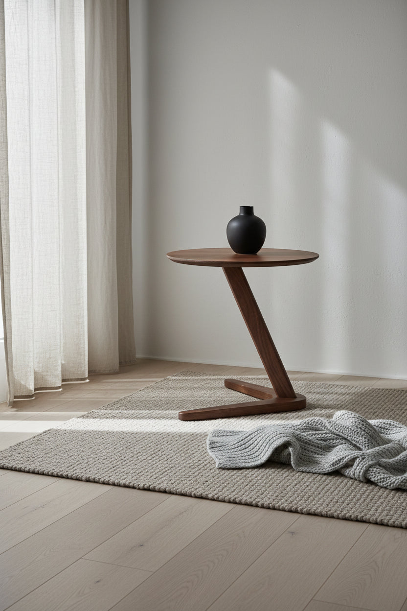 Logan Space-saving Z-design End Table With Rubber Wood