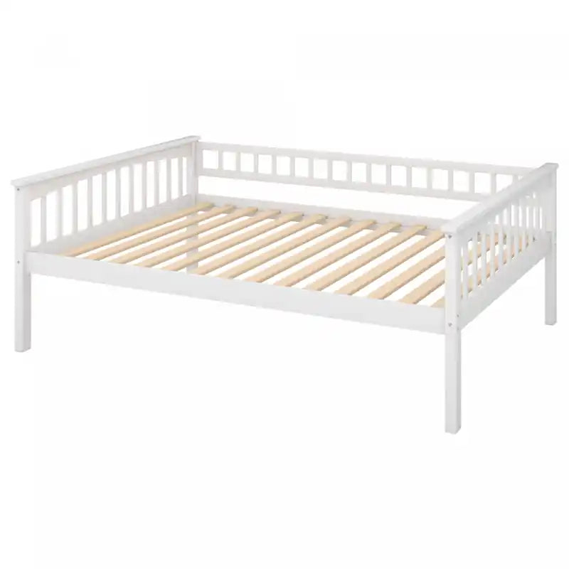 Lit avec tiroirs - Brady convertible éclairé en bois massif, taille double, avec tiroirs