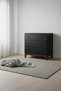 Prepac Nordik 3-Drawer Nightstand - Black and Cherry