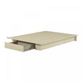 Fusion Full Platform Bed With Drawer - Bleached Oak