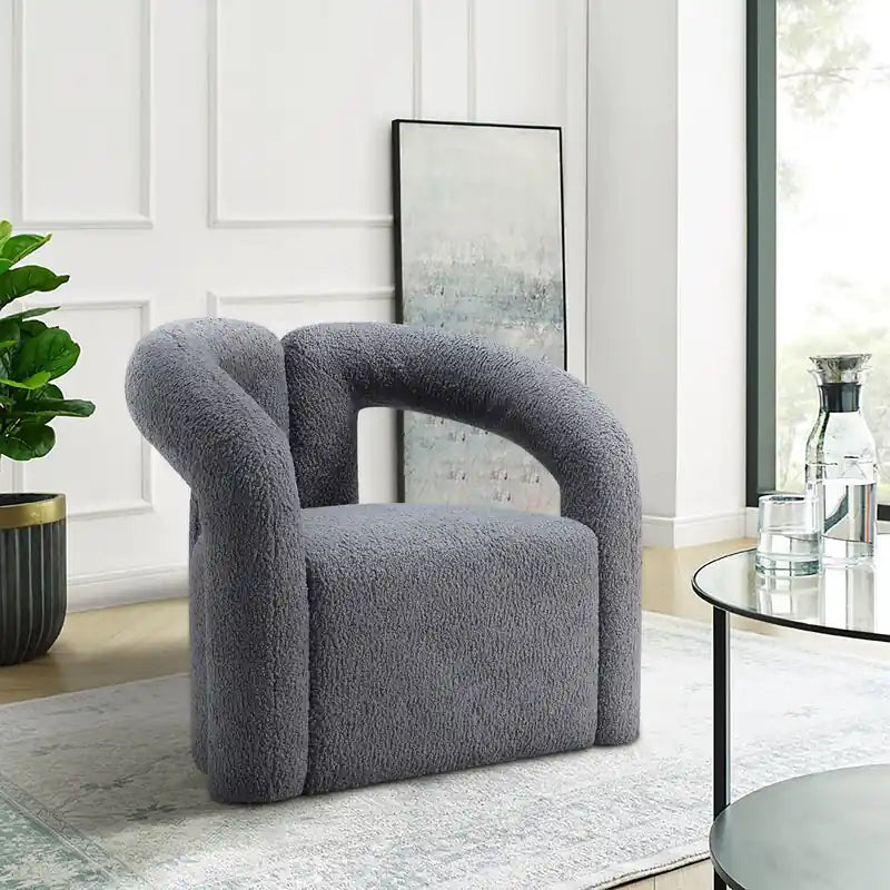 Fauteuil d'appoint contemporain en bois gris