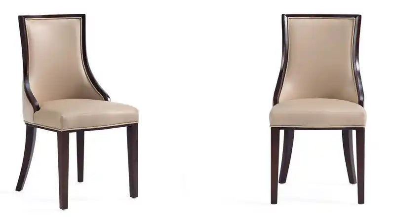 Manhattan Comfort Set of 2 Grand Faux Leather Dining Chairs
