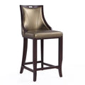Manhattan Comfort Emperor 41 Beech Wood Barstool - Bronze & Walnut