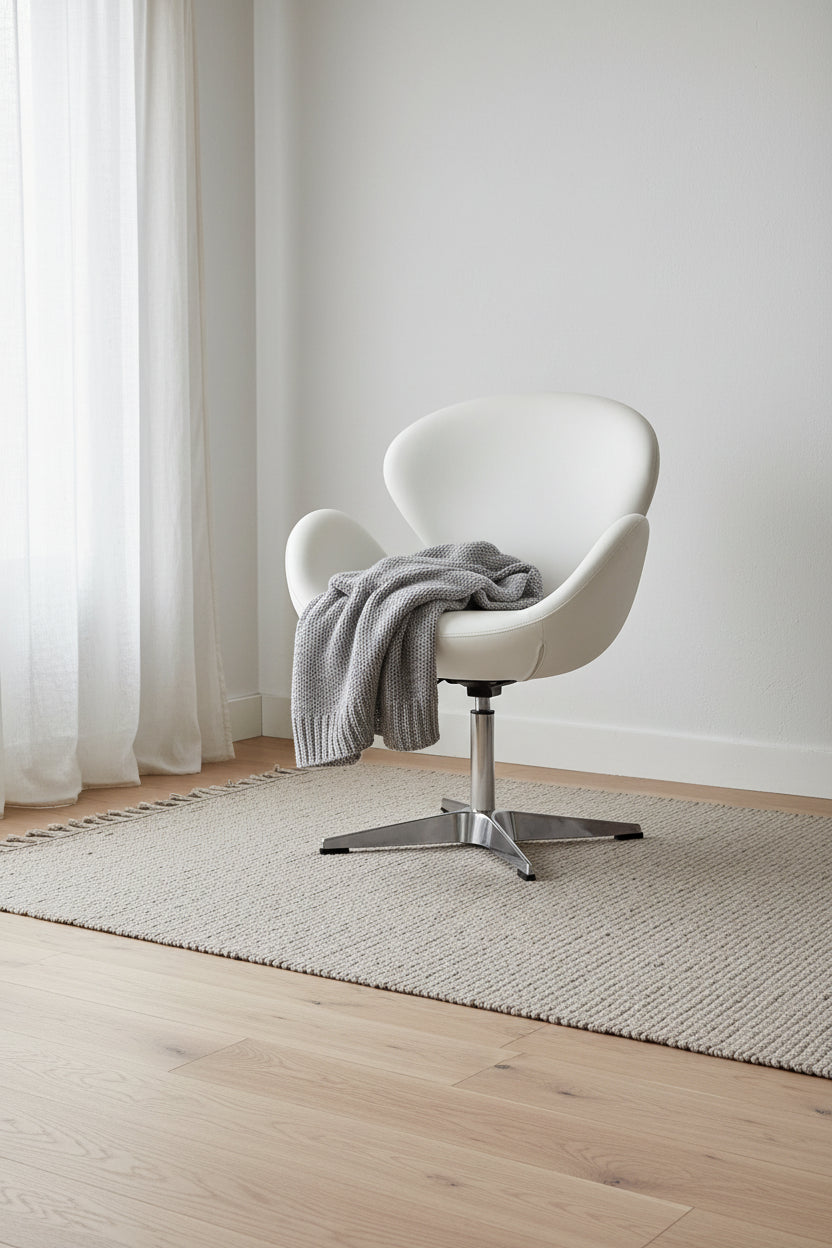 Manhattan Comfort Raspberry Polished Chrome Faux Leather Adjustable Swivel Chair