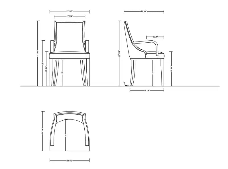 Chaise de salle à manger classique en bois tanné