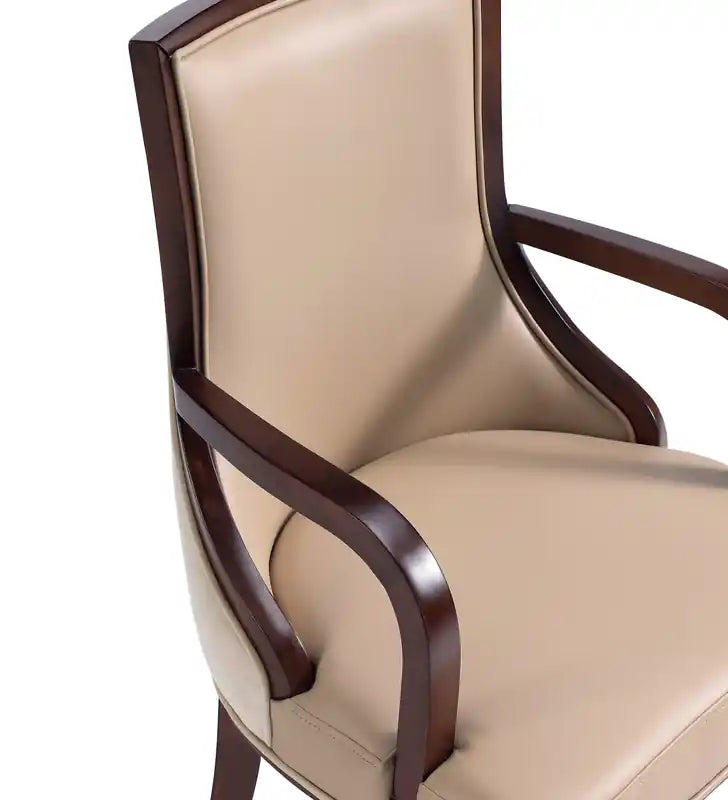 Chaise de salle à manger classique en bois tanné