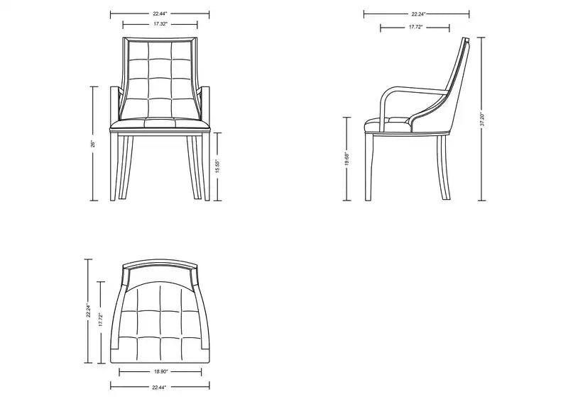 Chaise de salle à manger - Fauve et Noyer