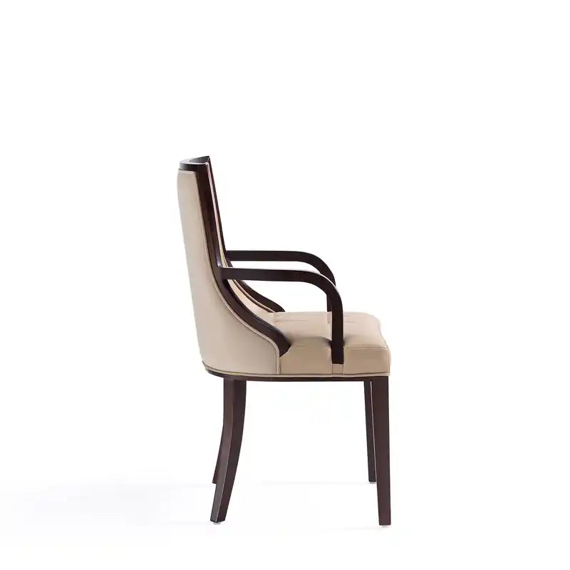 Chaise de salle à manger - Fauve et Noyer