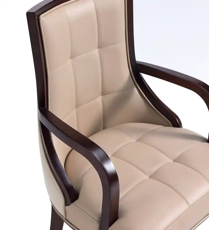 Chaise de salle à manger - Fauve et Noyer