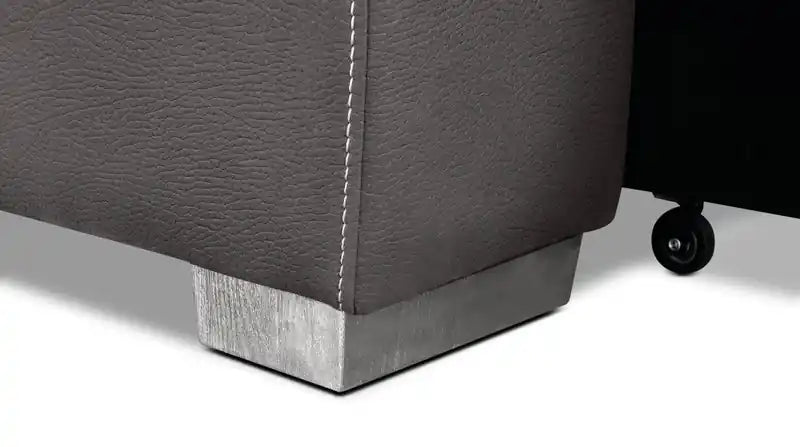 Fauteuil en simili daim 41,5 po avec pouf coulissant et appuie-tête relevable - Gris ciment