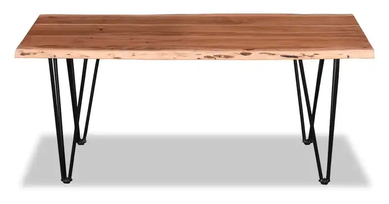 45 Table Basse Rustique - Marron et Noir avec Pieds en Métal
