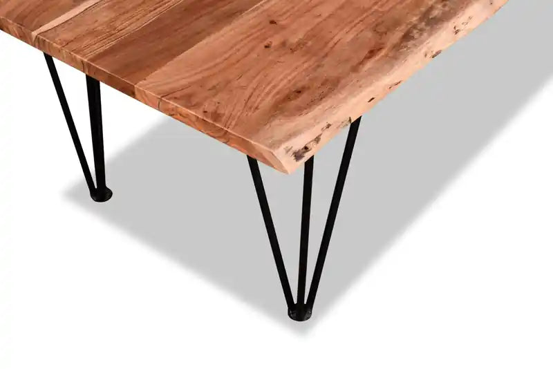 45 Table Basse Rustique - Marron et Noir avec Pieds en Métal