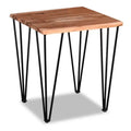 Kaleb 22 Rustic End Table - Brown and Black with Metal Legs