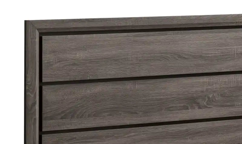 Lit avec tête de lit et cadre, gris/marron
