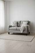 Made in Canada Cindy Crawford Home Kylie 55 Linen-Look Loveseat with Wood Legs - Zeus Grey