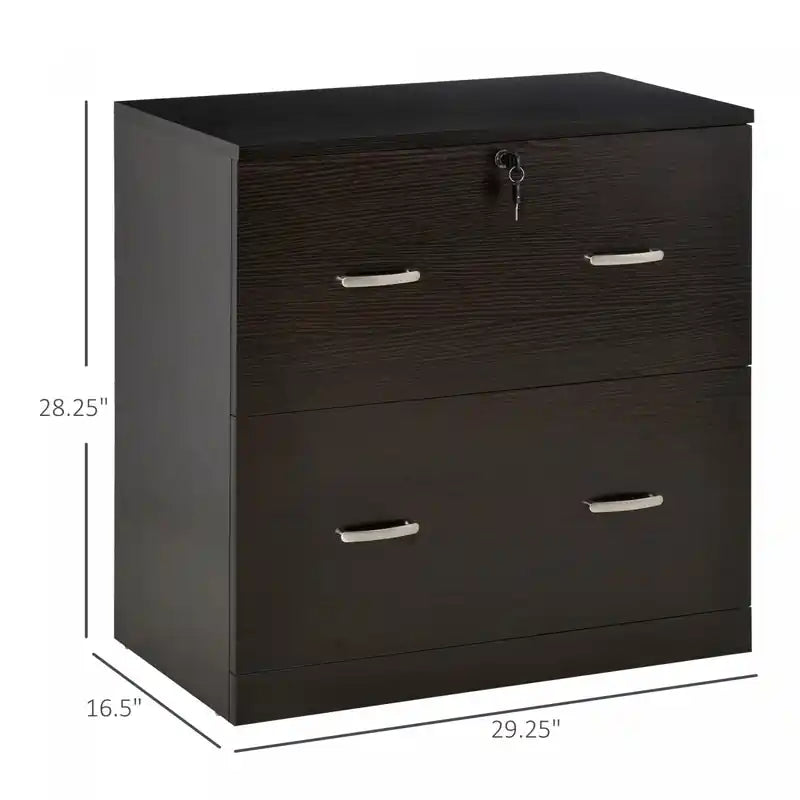 Classeur 2 tiroirs avec serrure et barre de suspension