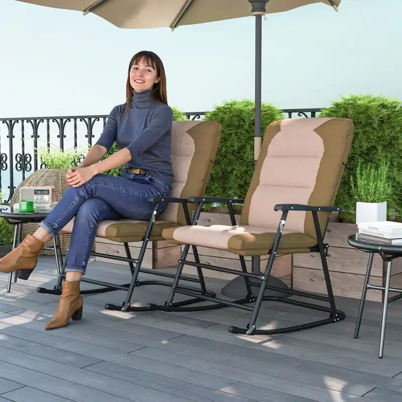 Fauteuil à bascule pliant de patio