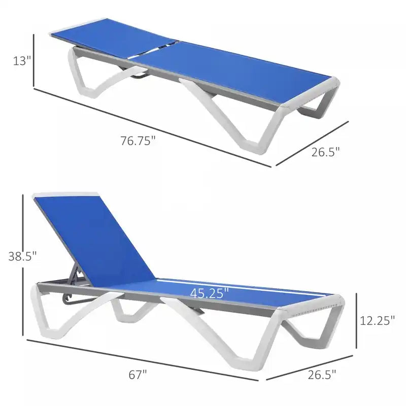 Outsunny Outdoor Chaise Lounge Chair, Patio Aluminum Tanning Chair