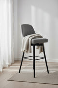 Nash Counter-Height Stool with Swivel Seat & Polyester Fabric, 26.5H, Wood & Metal