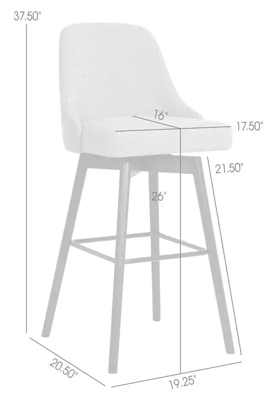 Tabouret avec Siège Pivotant et Tissu Polyester, H 67,3 cm, Bois et Métal