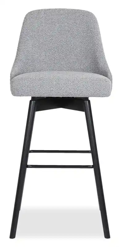 Tabouret avec Siège Pivotant et Tissu Polyester, H 67,3 cm, Bois et Métal
