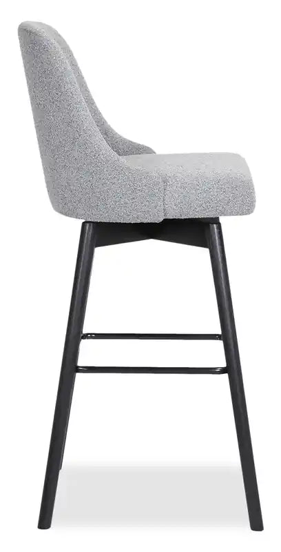 Tabouret avec Siège Pivotant et Tissu Polyester, H 67,3 cm, Bois et Métal