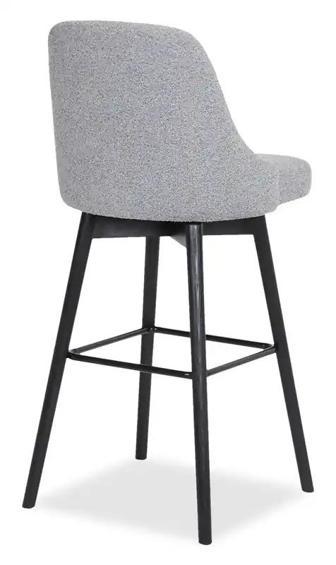 Tabouret avec Siège Pivotant et Tissu Polyester, H 67,3 cm, Bois et Métal