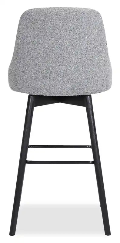 Tabouret avec Siège Pivotant et Tissu Polyester, H 67,3 cm, Bois et Métal