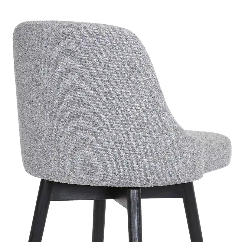 Tabouret avec Siège Pivotant et Tissu Polyester, H 67,3 cm, Bois et Métal