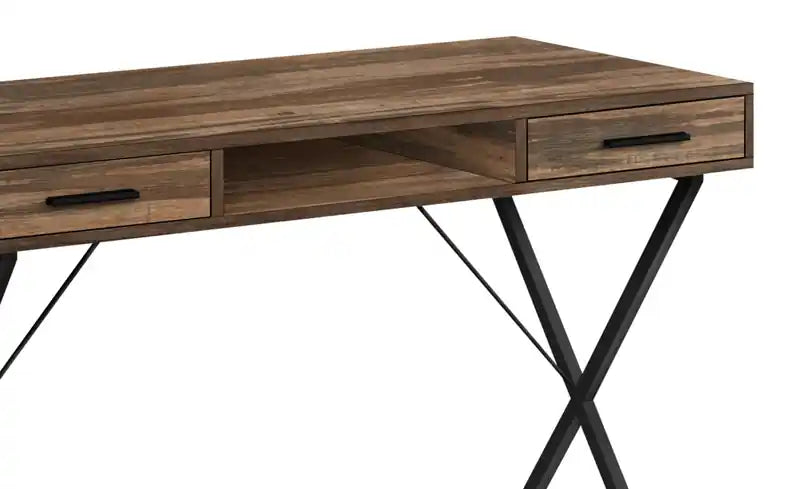 Bureau de 42 po avec 2 tiroirs et casier