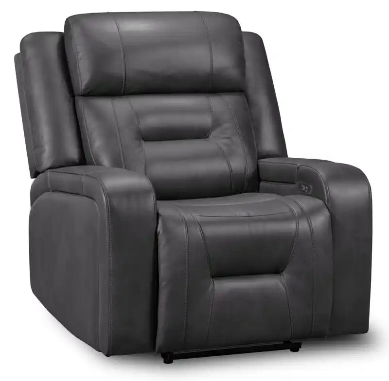 Ryker 36.8 Leather-Look Power Reclining Chair with Storage Arms and USB Port