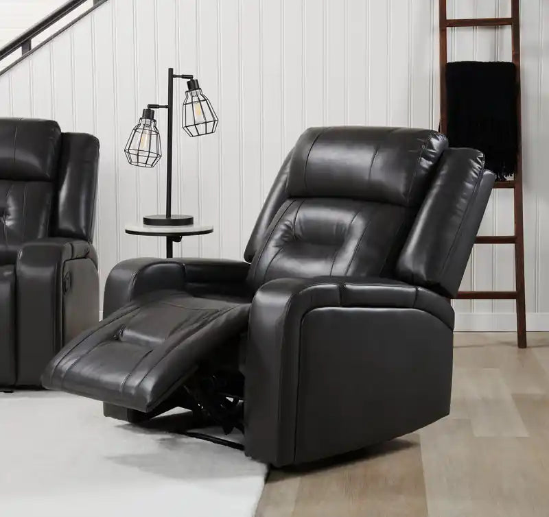 Fauteuil inclinable électrique aspect cuir avec accoudoirs de rangement et port USB