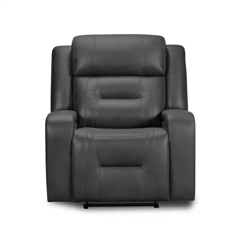 Fauteuil inclinable électrique aspect cuir avec accoudoirs de rangement et port USB