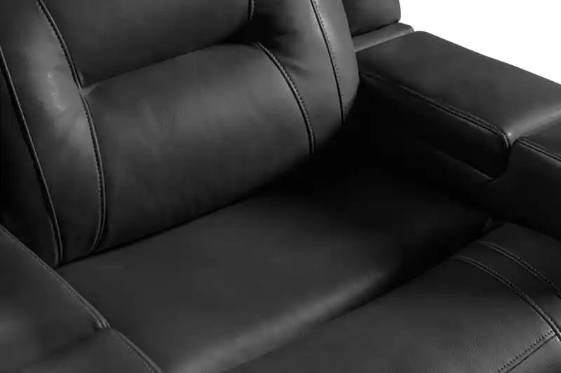Fauteuil inclinable électrique aspect cuir avec accoudoirs de rangement et port USB