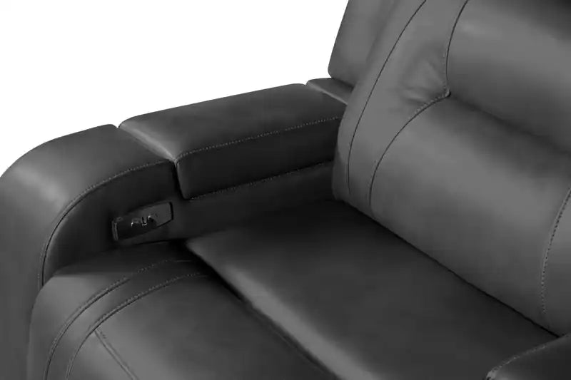 Fauteuil inclinable électrique aspect cuir avec accoudoirs de rangement et port USB