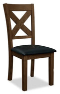 Talia Dining Chair with Vegan-Leather Fabric, Cross-Back