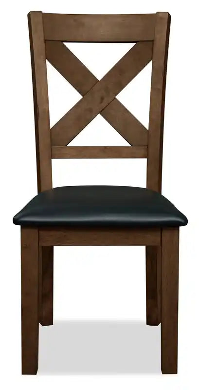 Chaise de salle à manger en similicuir, dossier croisé