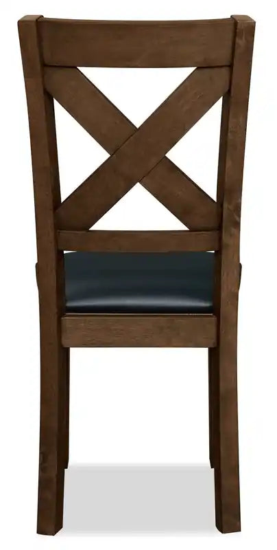 Chaise de salle à manger en similicuir, dossier croisé