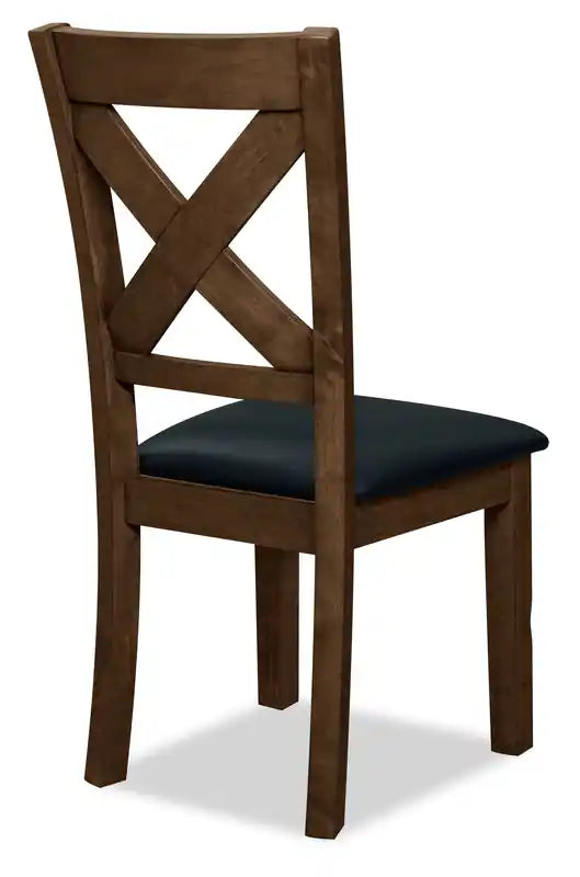 Chaise de salle à manger en similicuir, dossier croisé