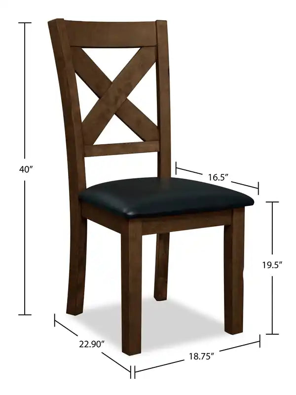 Chaise de salle à manger en similicuir, dossier croisé