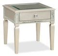 Tyra 24 Glam End Table with Storage - Champagne