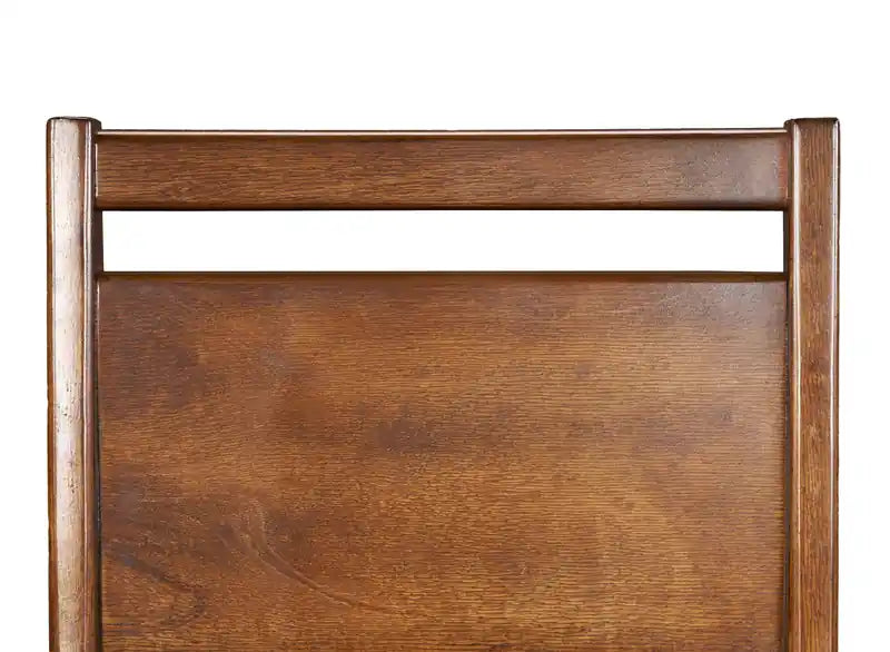 Chaise de salle à manger en tissu polyester, bois, dossier à barreaux - Marron et beige