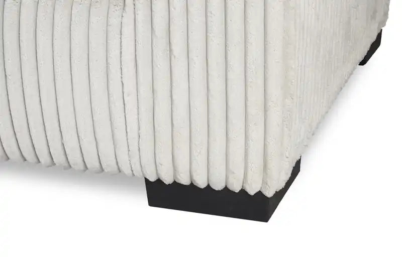 Canapé 87 en tissu gris clair avec accoudoirs droits et coussins d'assise et de dossier réversibles