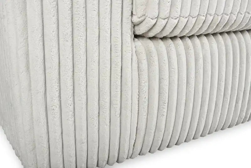Canapé 87 en tissu gris clair avec accoudoirs droits et coussins d'assise et de dossier réversibles