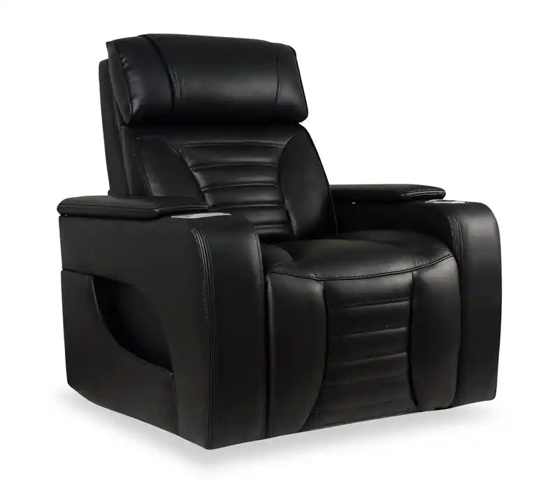 Fauteuil inclinable massant électrique en similicuir avec appui-tête électrique et siège chauffant – Abricot