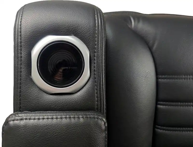 Fauteuil inclinable massant électrique en similicuir avec appui-tête électrique et siège chauffant – Abricot