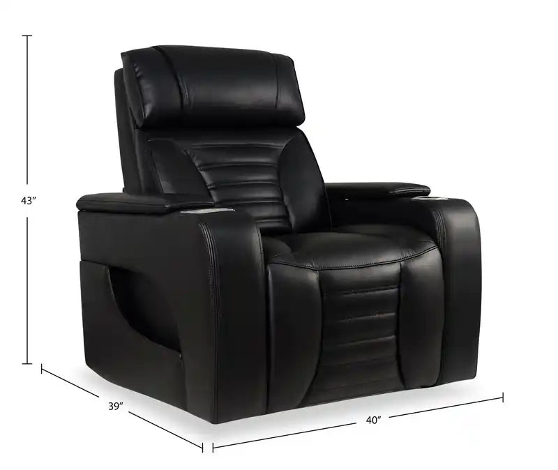 Fauteuil inclinable massant électrique en similicuir avec appui-tête électrique et siège chauffant – Abricot